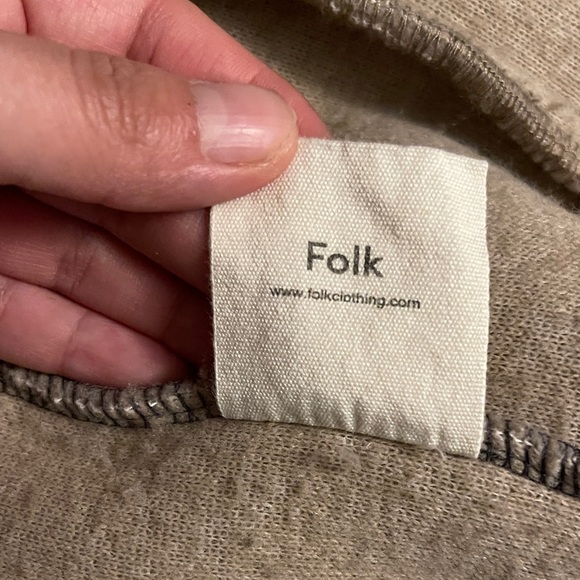 FOLK Puzzle Zip Fleece Jacket - Mineral Green Mix Size 3 Medium - Picture 5 of 15